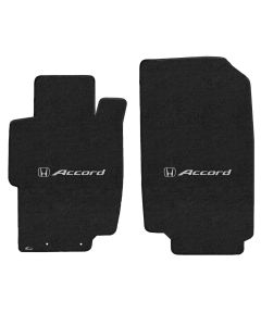 Lloyd ® - Velourtex™ Ebony Custom Front Floor Mats With Silver Accord & H Logo (620158)