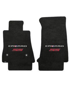 Lloyd ® - Velourtex™ Ebony Custom Front Floor Mats With Silver and Red Camaro SS Logo (620196) (Open Box)