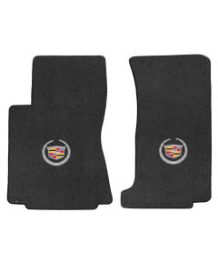 Lloyd ® - Velourtex™ Ebony Custom Front Floor Mats With Silver Cadillac Logo (620072)