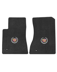 Lloyd ® - Velourtex™ Ebony Custom Front Floor Mats With Silver Cadillac Logo (620076)