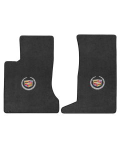 Lloyd ® - Velourtex™ Ebony Custom Front Floor Mats With Silver Cadillac Logo (620084)