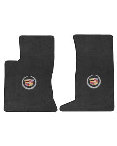 Lloyd ® - Velourtex™ Ebony Custom Front Floor Mats With Silver Cadillac Logo (620086)