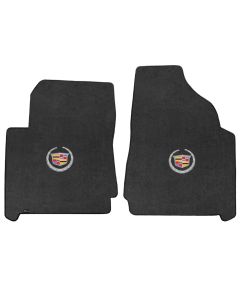 Lloyd ® - Velourtex™ Ebony Custom Front Floor Mats With Silver Cadillac Logo (620088)