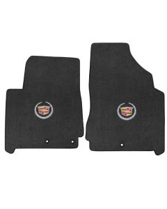 Lloyd ® - Velourtex™ Ebony Custom Front Floor Mats With Silver Cadillac Logo (620090)