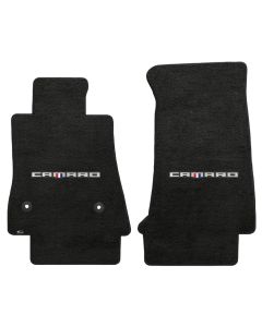Lloyd ® - Velourtex™ Ebony Custom Front Floor Mats With Silver Camaro Logo (620147)