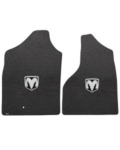 Lloyd ® - Velourtex™ Ebony Custom Front Floor Mats With Silver RAM Logo (620053)