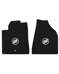 Lloyd ® - Velourtex™ Ebony Custom Front Floor Mats With Silver Shield Logo (620243)