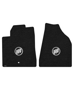 Lloyd ® - Velourtex™ Ebony Custom Front Floor Mats With Silver Shield Logo (620244)