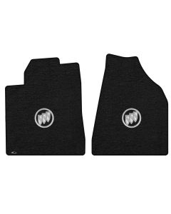 Lloyd ® - Velourtex™ Ebony Custom Front Floor Mats With Silver Shield Logo (620245)