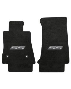 Lloyd ® - Velourtex™ Ebony Custom Front Floor Mats With Silver SS Logo (620193)