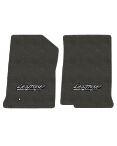 Lloyd ® - Velourtex™ Smoke Custom Front Floor Mats With Silver Lighting Logo (620205)