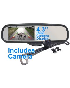 Mito Auto OE Style Aftermarket 4.3 Inch RCD Rearview Mirror And License Plate Backup Camera 20-RVMLP43KIT, Camera and mirror
