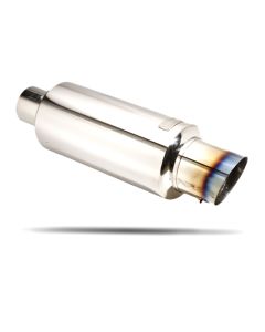 NRG ® - 2.5 Inches Inlet Stainless Muffler with Burnt Tip (MFL-301)