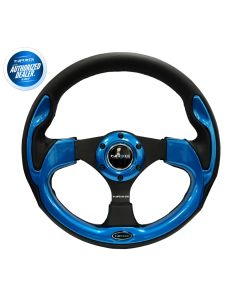 NRG ® - 320mm Sport Black Leather Steering Wheel with Blue Trim (RST-001BL)