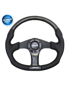 NRG ® - Carbon Fiber Steering Wheel Oval Shape 350mm with Black Spokes (ST-013CFBK)