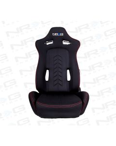 NRG ® - Left Black "The Arrow" Sport Racing Seat with Red Stitch and NRG Logo (RSC-800L)