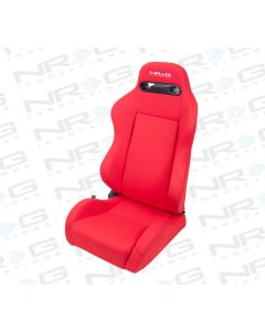 NRG ® - Left Red Cloth Type R Sport Racing Seat with Red Stitch and NRG Logo (RSC-210L)