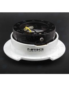 NRG ® - Quick Release Black Body and White Ring with Finger Grooves (SRK-250WT)