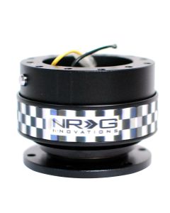NRG ® - Quick Release Black Body with Black Ring and Three Hologram Laminated Stickers (SRK-200BK-3D)