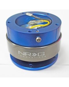 NRG ® - Quick Release Blue Body and Titanium Chrome Ring with 5 Hole Base and 5 Hole Top (SRK-300BL)