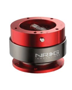 NRG ® - Quick Release Red Body and Titanium Chrome Ring with 5 Hole Base and 5 Hole Top (SRK-300RD)