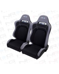 NRG ® - Right and Left Black Cloth EVO Style Sport Racing Seats (RSC-100R/RSC-100L)