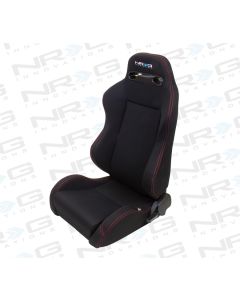 NRG ® - Right Black Cloth Type R Sport Racing Seat with Red Stitch and NRG Logo (RSC-200R)