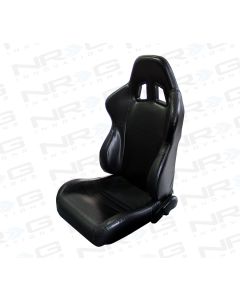 NRG ® - Right Black PVC leather Sport Racing Seat with Black Trim and NRG Logo (RSC-204R)