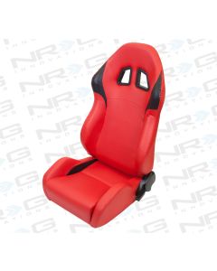NRG ® - Right Red PVC leather Sport Racing Seat with Black Trim (RSC-202R)