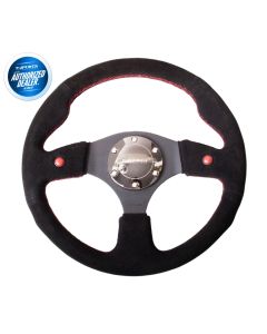 NRG ® - Sport Black Suede Steering Wheel with Dual Button (ST-007S)