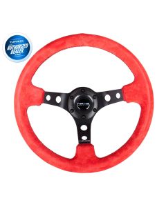 NRG ® - Sport Red Suede Steering Wheel 3 Inch Deep with Black Spokes (ST-006S-RR)