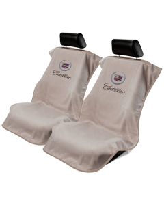 Seat Armour Pair of Black Towel Seat Covers with Cadillac Crest and Script (SA100CADB), Item image