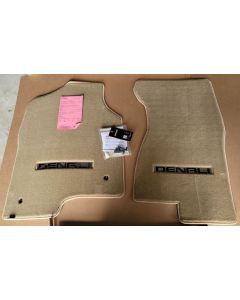 Lloyd Mats ® - Velourtex Tan Front Floor Mats For GMC Yukon Denali with Black Denali on Tan Applique