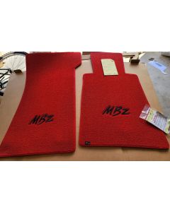 Lloyd Mats ® - Classic Loop Red Front Floor Mats For Mercedes-Benz with Black MBZ Embroidery