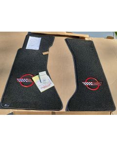 Lloyd Mats Velourtex Black Front Floor Mats For Chevrolet Corvette, Logo