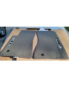 Lloyd Mats ® - Velourtex Smoke Front Floor Mats For Cadillac CTS Coupe with Sideways Silver Cadillac Crest and CTS Lettering Applique