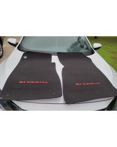 Lloyd Mats Classic Loop Black Front Floor Mats For Chevrolet El Camino, Logo
