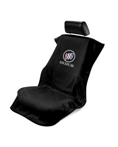 Seat Armour Black Towel Seat Cover with Buick Logo, Front-Right View