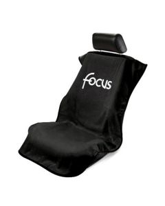 Seat Armour Black Towel Seat Cover with Focus Logo - Front-Right View