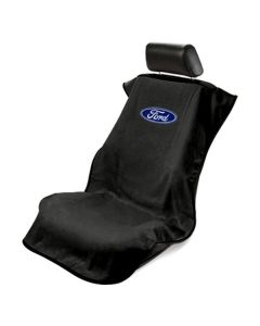 Seat Armour Black Towel Seat Cover with Ford Logo - Front-Right View
