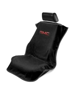 Seat Armour Black Towel Seat Cover with GMC Logo - Front-Right View