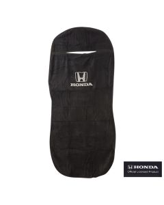 Seat Armour Black Towel Seat Cover with Honda Logo - Front-Right View