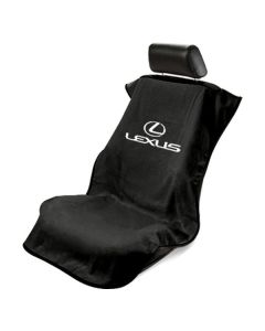 Seat Armour Black Towel Seat Cover with Lexus Logo - Front-Right View