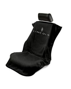 Seat Armour Black Towel Seat Cover with Lincoln Logo - Front-Right View