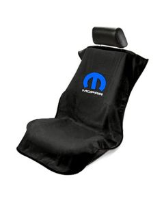 Seat Armour Black Towel Seat Cover with Mopar Logo - Front-Right View