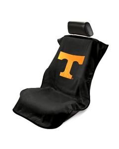 Seat Armour Black Towel Seat Cover with NCAA Tennessee University Logo - Front-Right View