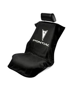 Seat Armour Black Towel Seat Cover with Pontiac Logo - Front-Right View