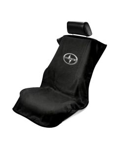 Seat Armour Black Towel Seat Cover with Scion Logo - Front-Right View