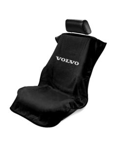 Seat Armour Black Towel Seat Cover with Volvo Logo - Front-Right View