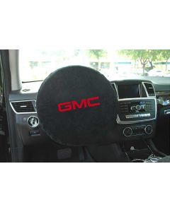 Seat Armour Black Universal Steering Wheel Protector with GMC Embroidery